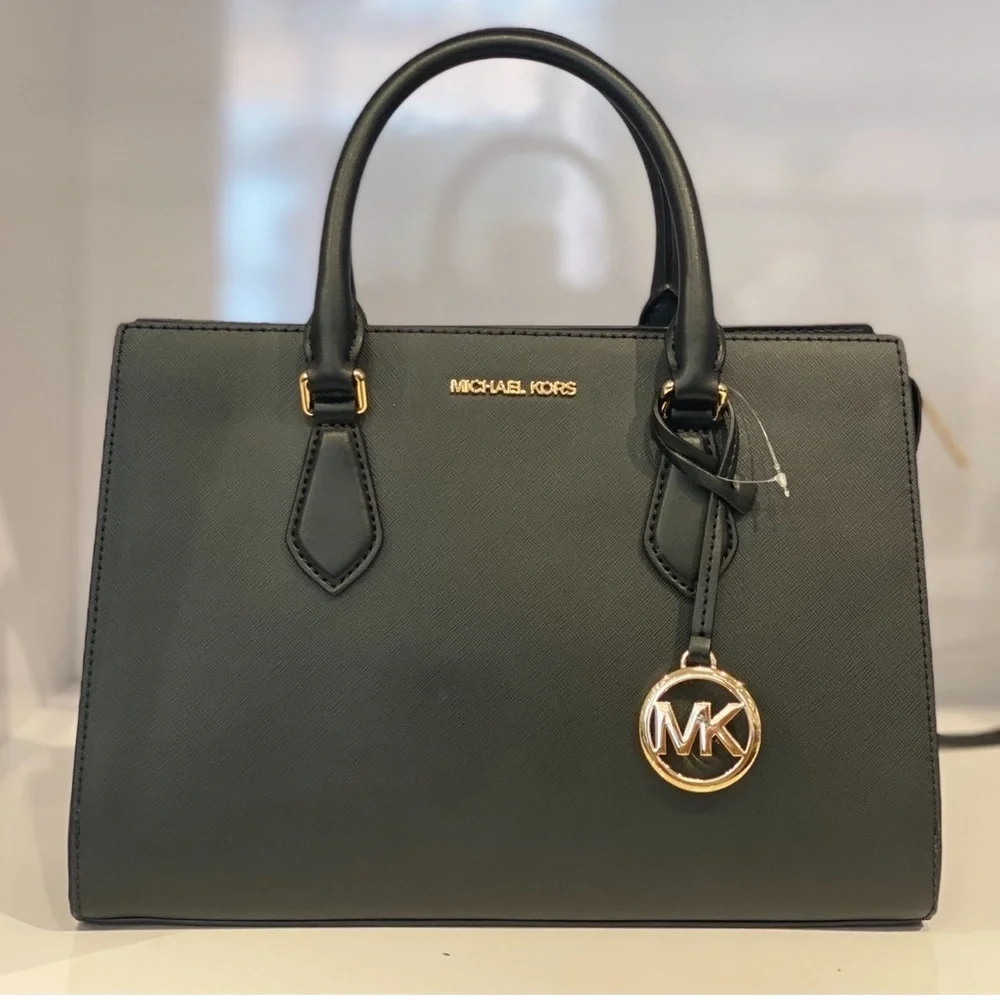 Michael Kors Sheila Medium Satchel Crossbody Bag Black